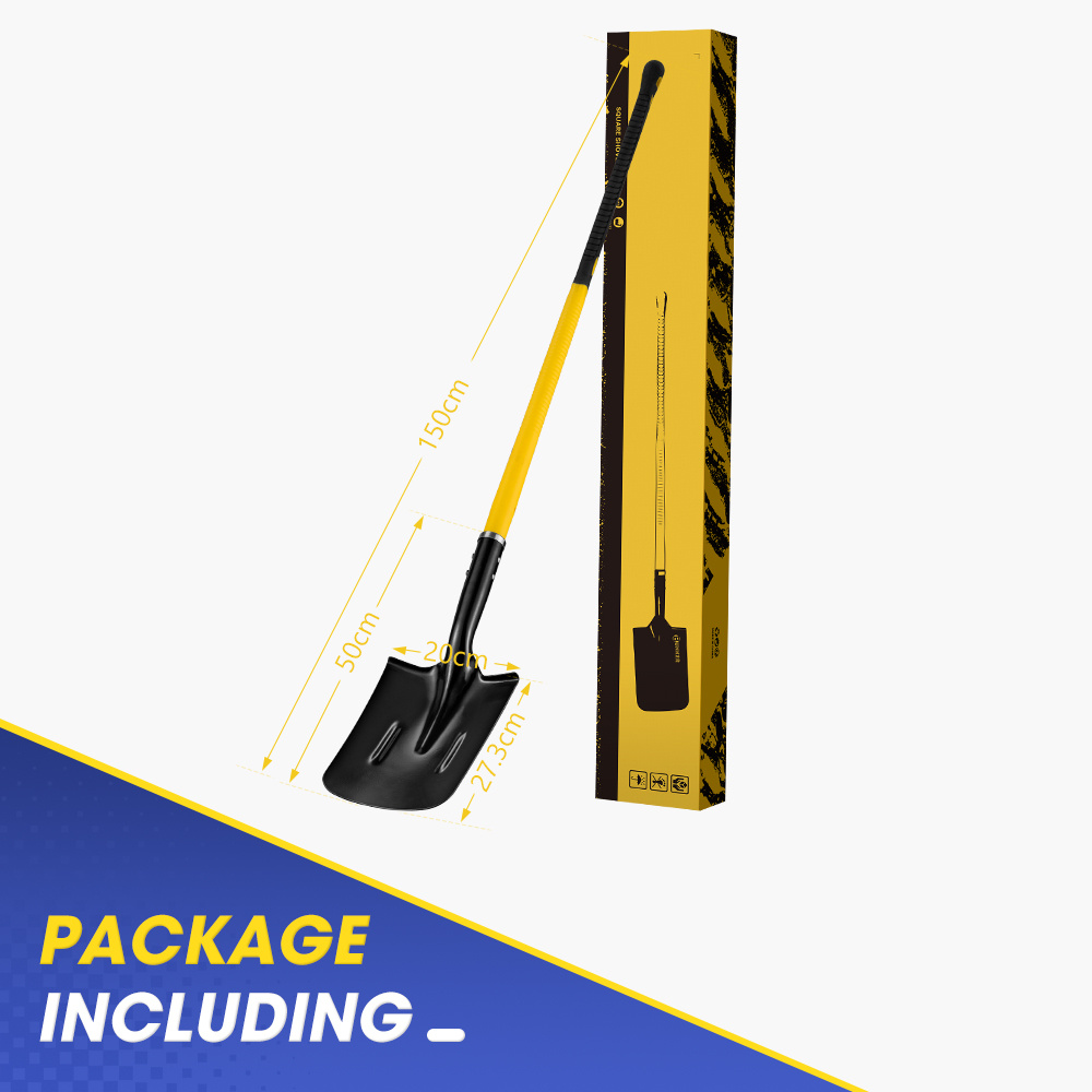 TEMU 1pc 150cm Heavy-duty Tempered Square Shovel, Heavy Dutyanti-break Shovel Suitable For , Construction, Excavation, Loading, For Winter Driveway,