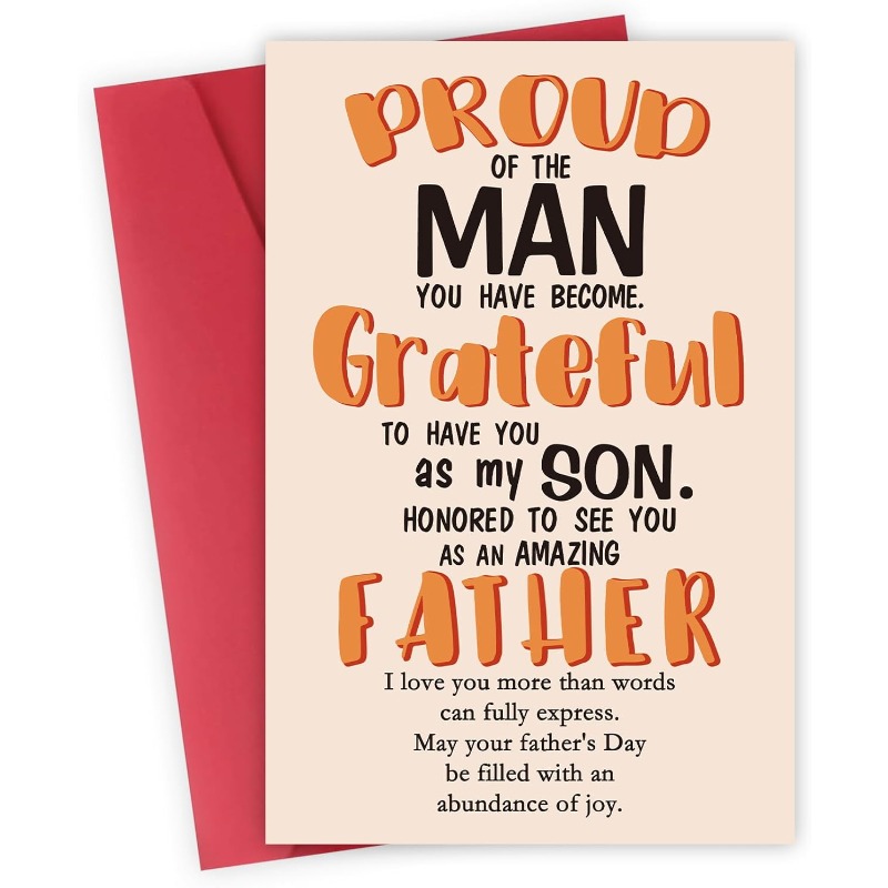 1pc greeting card envelope happy fathers day card for son first fathers day gift for son from dad fathers day cards for   of the men from mom fathers day card gifts from parents