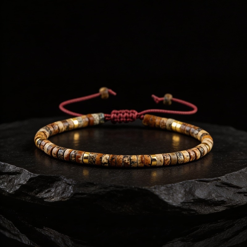 Natural Stone Tibetan Style Beaded Bracelet, Unisex