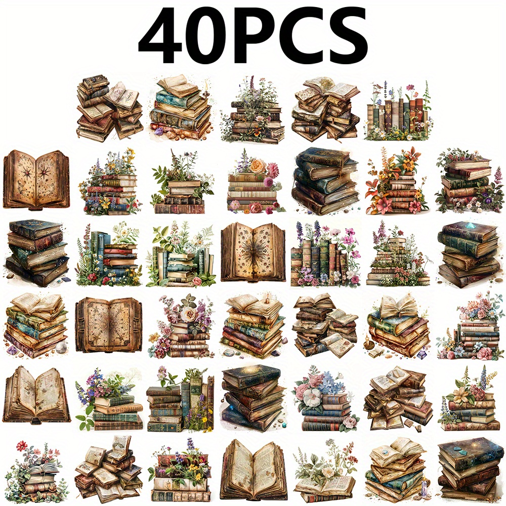 40pcs Handmade Diy Love Reading Aesthetic Decoration Decals Crafts Scrapbooking Travel Luggage Laptop Notebook Guitar Skateboard Wall Suitcase Diary Book Wallpaper Decoration Gift For Girlfriend