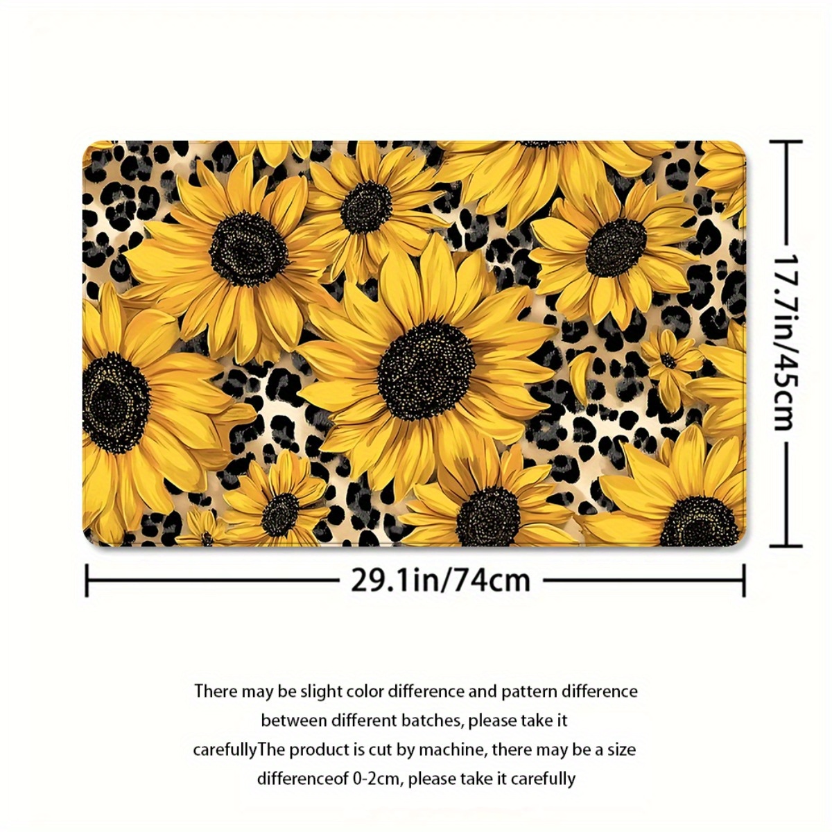 Sunflower Bathroom Set with Shower Curtain and Non-Slip Mats