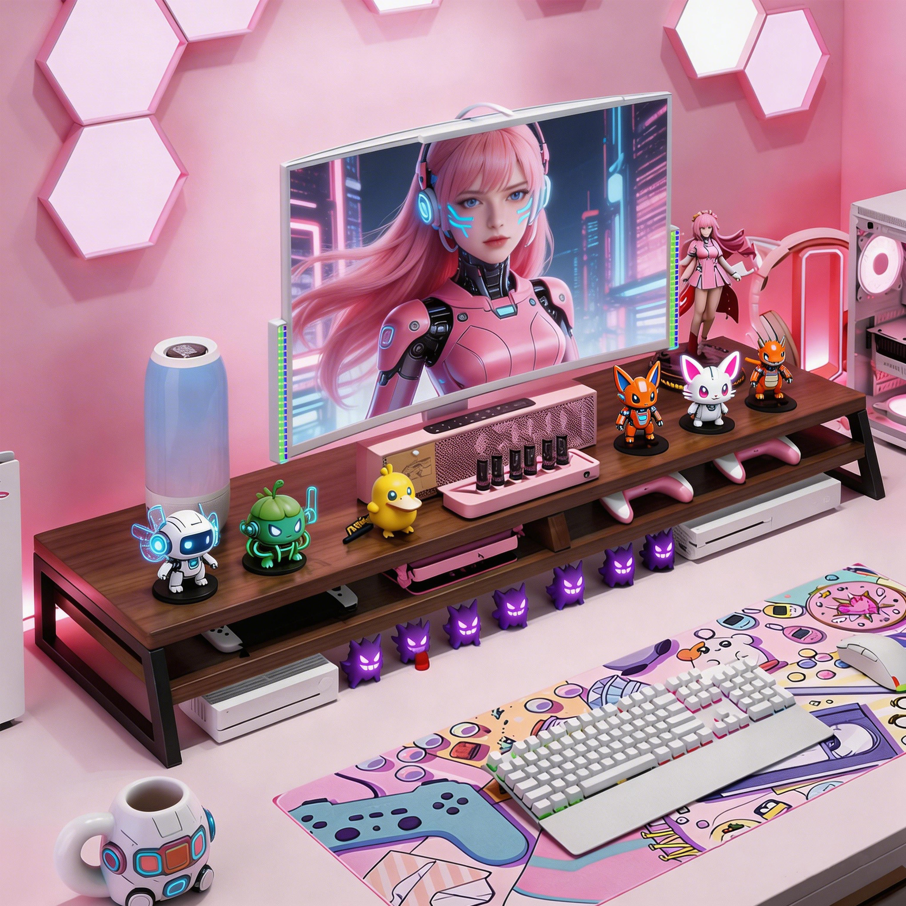 Two-tier Laptop Holder, Desktop Organizer, Durable Construction, Ideal For Laptops And Monitors, Versatile Storage Solution For Home And Office