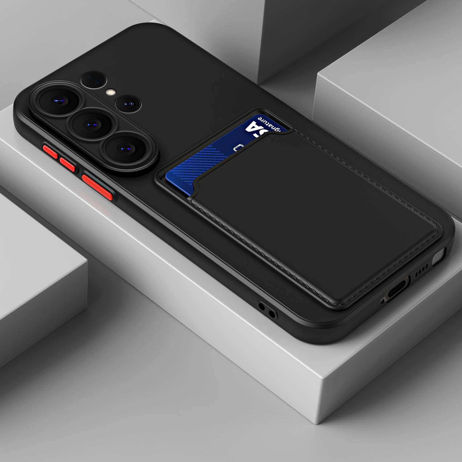 TEMU Phone Case: Color Block Shockproof Card Holder Wallet Phone Case For Galaxy S26/s26+/s26 Ultra/s25/s25 Plus/s25 Ultra/s24/s24 Plus/s24 Ultra