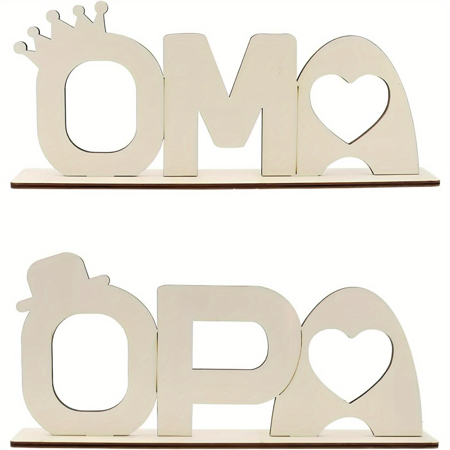 Set Of 2 Wooden Photo Frames For , Ideal Birthday Gift For Grandpa, Wooden Letters For Father's Day, Opa Wooden Frame For Grandfather, Personalized And Photo Gift, Great Home Decoration For Families