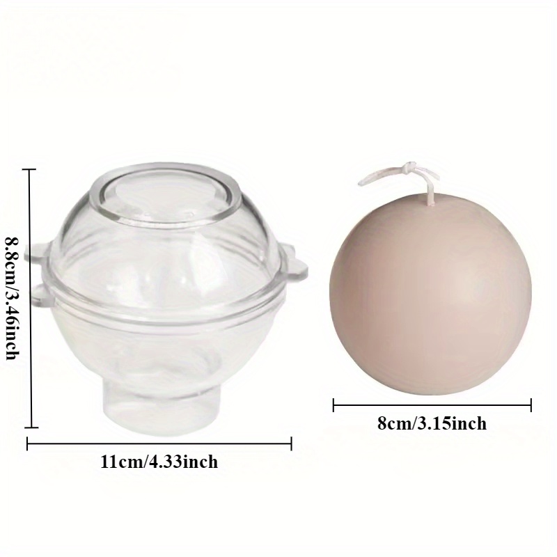 Image of 5-8 Cm Spherical Candle Mold Handmade Ball Scented Candle Making Supplies Durable And Easy To Demoulding Candle Plastic Mould Kit Household Candle