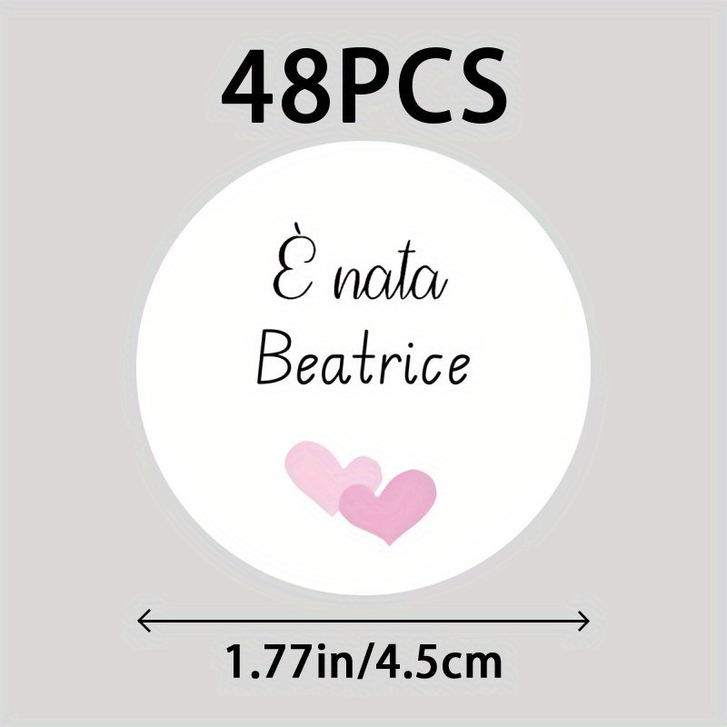 TEMU Etichette personalizzate con per neonati, disponibili in set da 48 o 96
