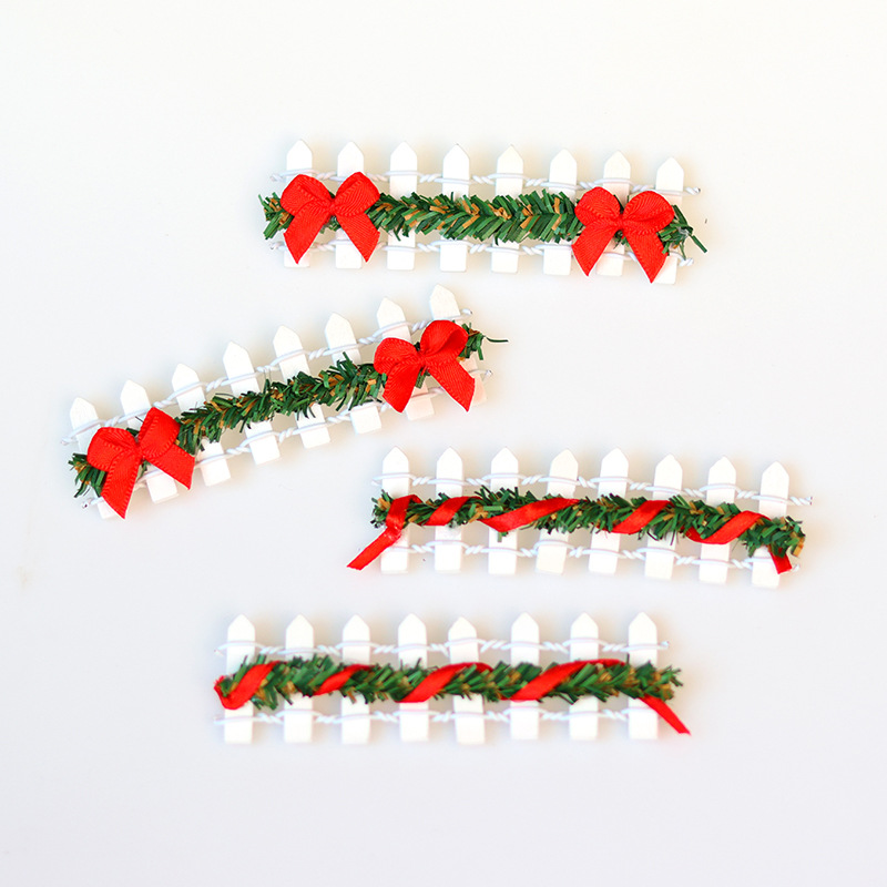 TEMU Mini clôture de Noël pour maison de poupée 1:12, ornement de clôture de cour extérieure, accessoire de décoration de scène de micro-paysage