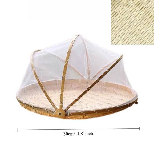 insect proof bamboo screen basket sieve household food drying basket fly proof storage mesh basket for buns shelf baskets
