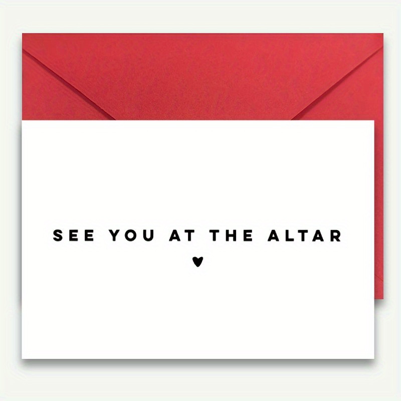 TEMU At The Altar - Wedding Card, Perfect For The Bride And Groom, A Creative Gift For Husband, Wife, Or Lover