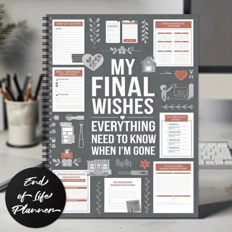 1pc end of life planner guided final arransynthetic gemstoneents when im gone workbook organizer notebook mixed color paper use without electricity no feathers for will preparation last       with day of details 0