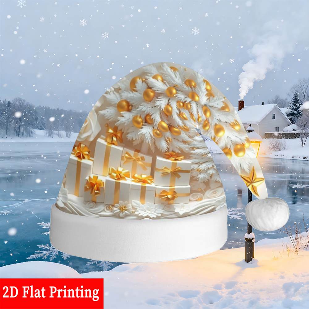 TEMU 1pc Christmas Party Hat With Lighted Tree, Star Topper & Snowflake Santa Hat - Winter New Year's Holiday Decoration For & S, Hand Washable For
