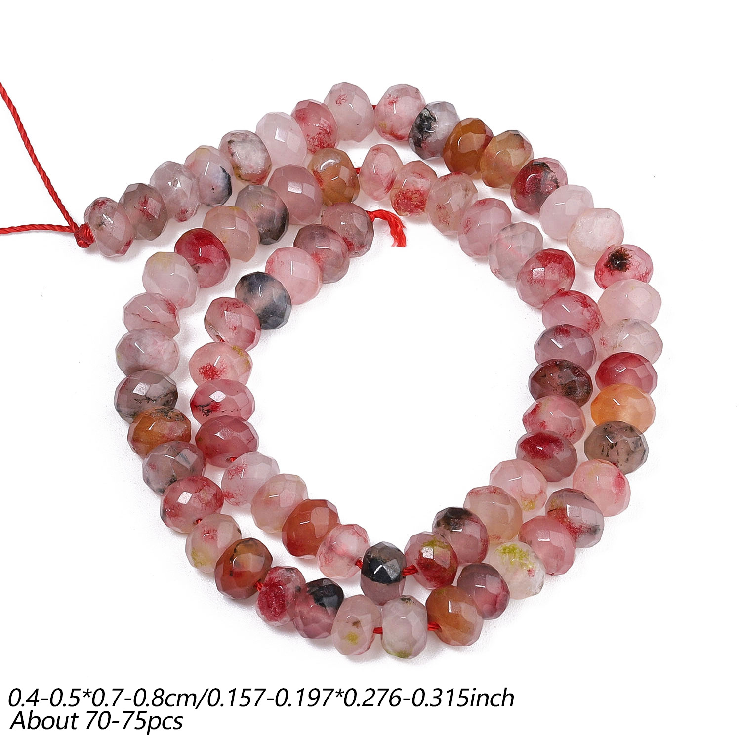 TEMU 5x8mm Agate Beads - Suitable For Making, Cherry Color Beads For Bracelets, Necklaces, Earrings Crafts | Loose Beads For Women's Gifts & Abacus