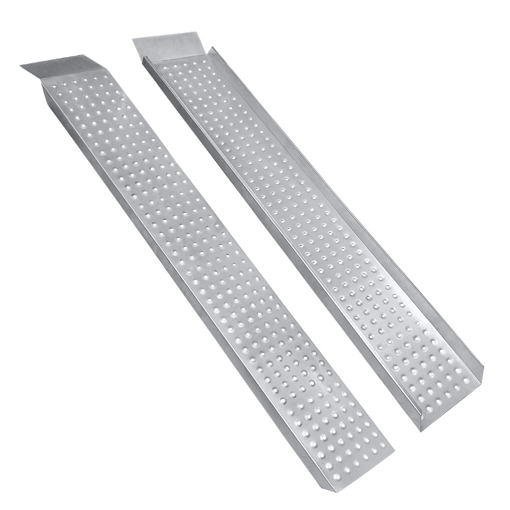 TEMU 2x Loading Ramps Heavy Duty Steel Ramps Motorbike Load Ramp 200kg Capacity For Motorcycle, Atv, Van, Car, Silvery/black, 135cm/160cm Length