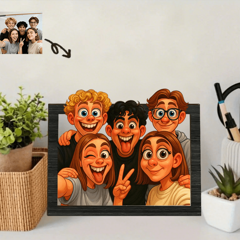 TEMU Bambola da , design piatto 2D, cornice personalizzata per ritratto cartone animato 3D �� e acconciatura/vestibilit� personalizzabili, per foto