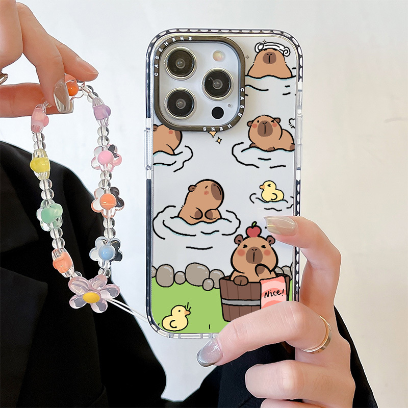 スマホケース】可愛いカピバラ柄ケース。iphone 16 iphone 16/15/14