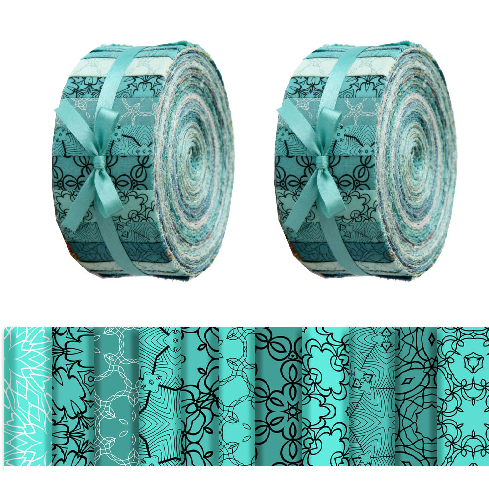 TEMU 40pcs (6.5 * 50cm/2.55 * 19.7inch) Geometric Theme Stitching Fabric Printed Fabric, Fabric For Handmade Projects - Used For , Cutting Diy,