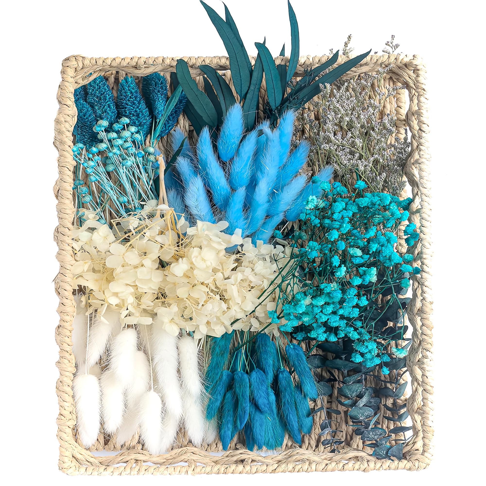 TEMU 88pcs 10 Kinds Dried Flowers Floral Material Bulk -color Pampas Grass Hydrangea Bunny Tails With Stem Bouquet Vase Wedding Dry Flowers Baby