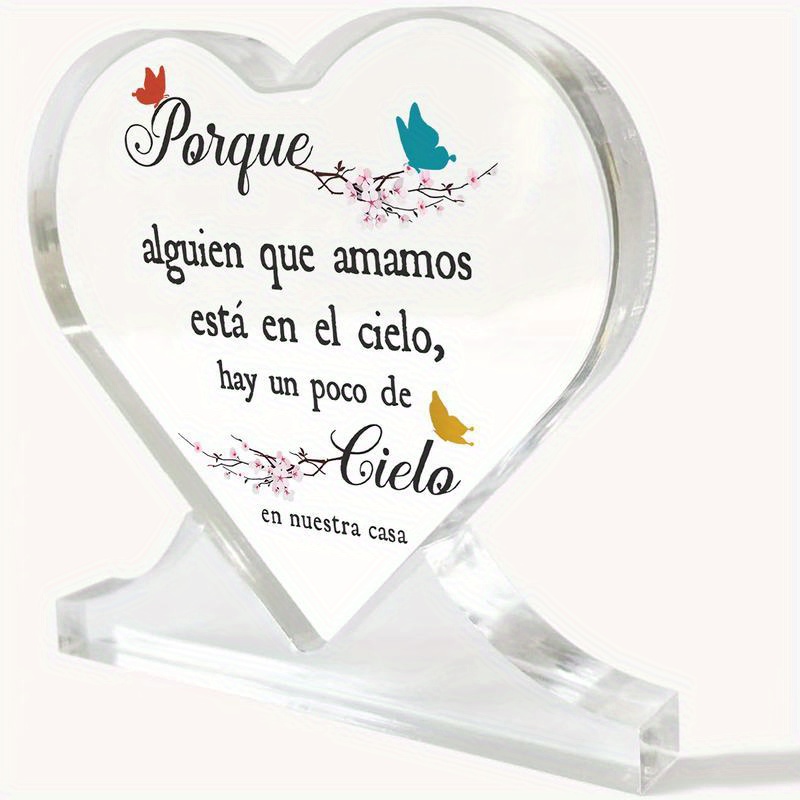 TEMU [2D ] Un regalo español, un regalo de condolencia de 1 pieza con un adorno de escritorio de acrílico transparente de 2D, de religiosa, para una