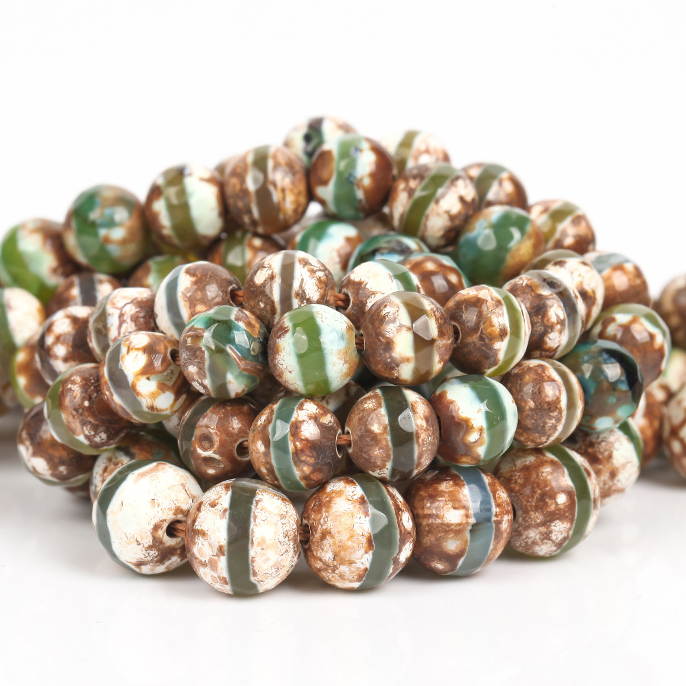 Assorted Green Coffee Agate Beads for Crafting Jewellery