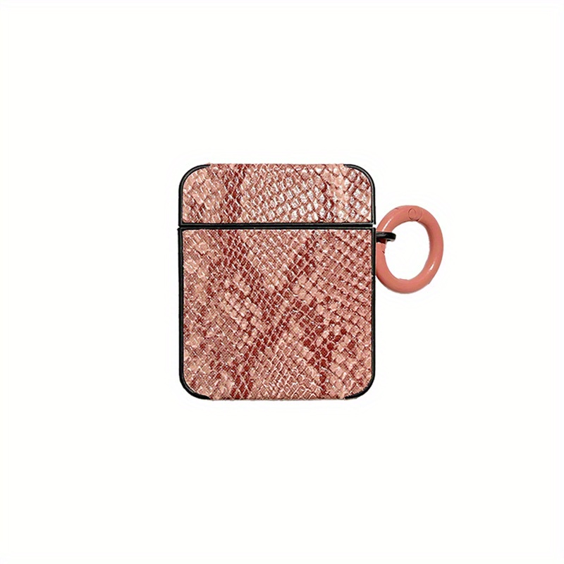 TPU Protective Case for Apple for airpods 4/4 Noise Reduction, Pro/Pro2 Compatible, Simple Solid Color Snake Skin Pattern, for New 4th Gen/New 3rd Gen Wireless Headphones, with Keychain Hook