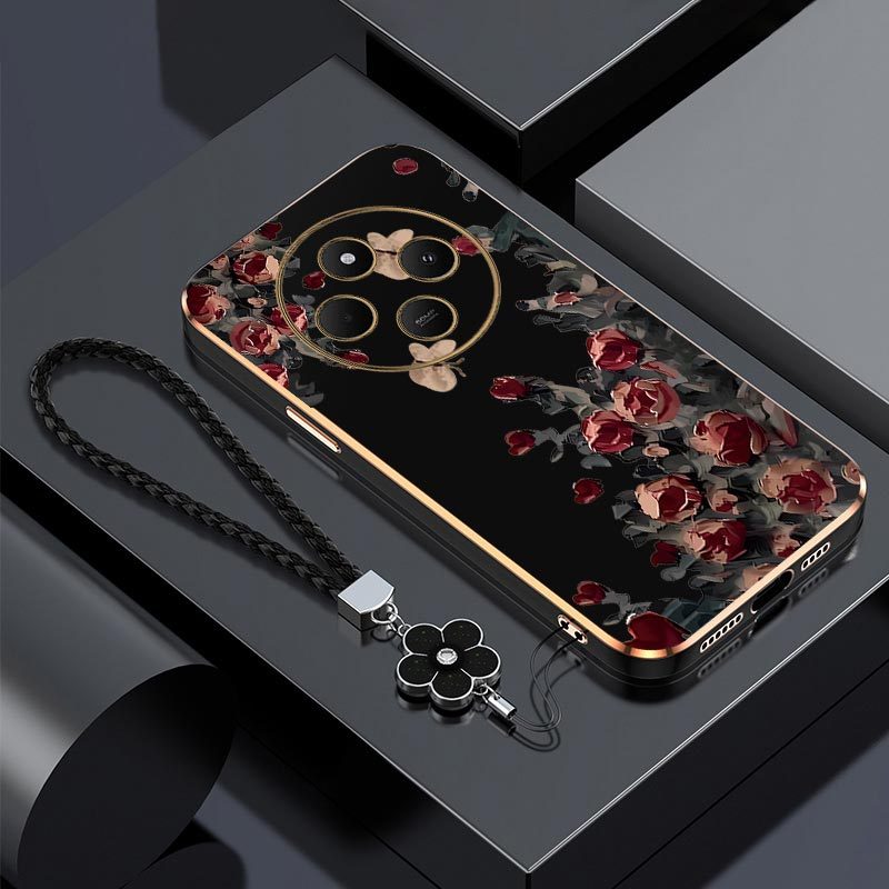 TEMU Phone Case: Rose Bush For Redmi 14c 4g With Couple Style Comfortable Feel 14c Case Perfect For Casual