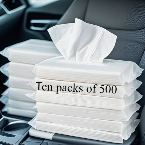 10 packs car tissue refill pack 50 sheets per pack disposable facial tissues napkins travel bags tissue boxes or bags suitable for car sun visors total 500 sheets