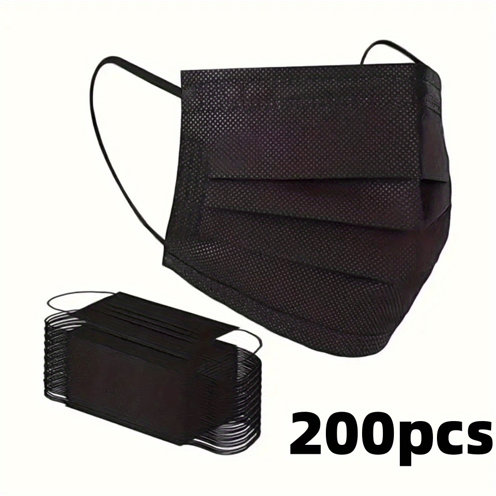 TEMU Black Single-use Masks, Facial Coverings, Non- Face Coverings, Masks For Adults, Facial Masks