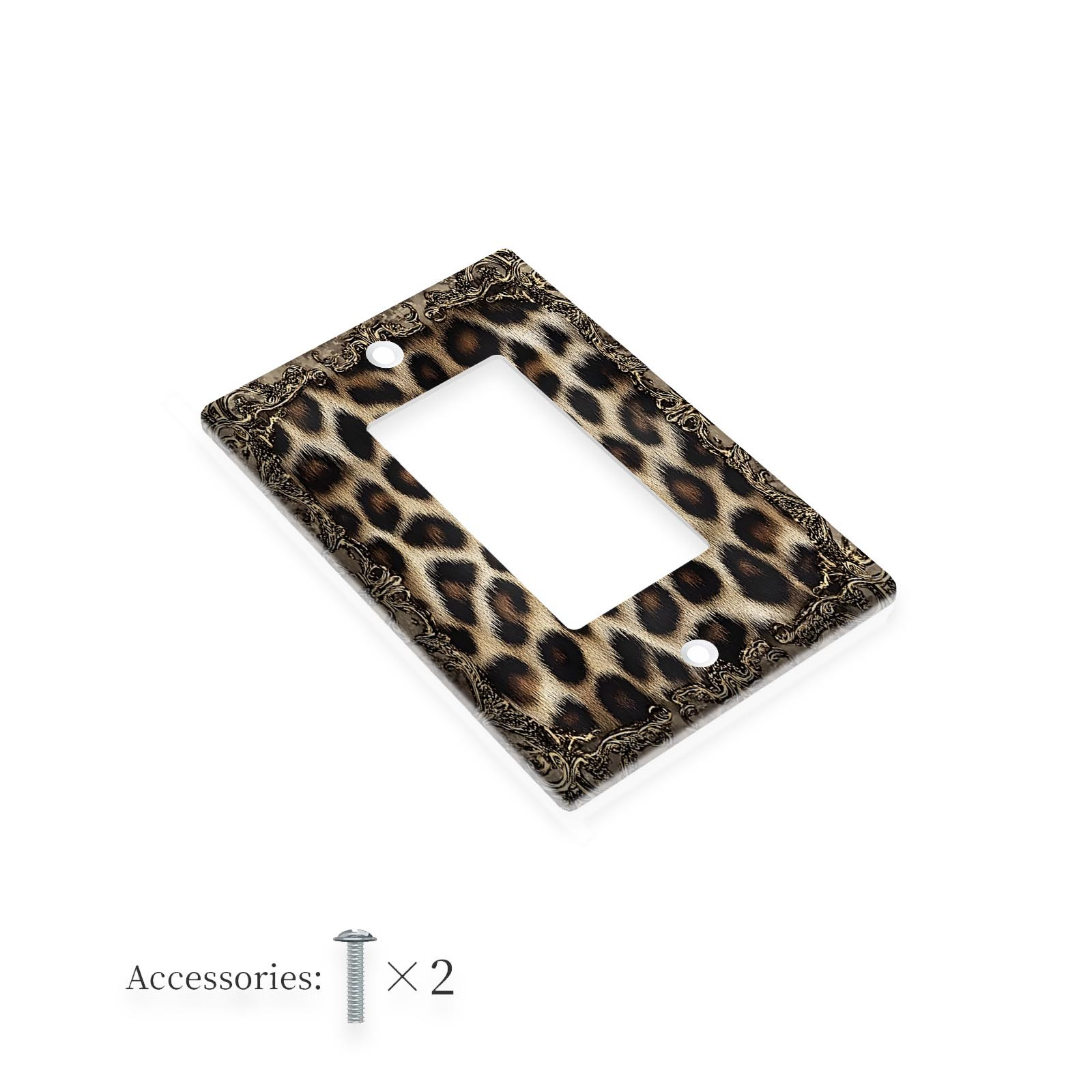 TEMU 1 ou 2 Gang Plaque Murale Décorative en Polycarbonate Thermoplastique à Motif Léopard - Couverture d'Interrupteur Lumineux pour Intérieur et