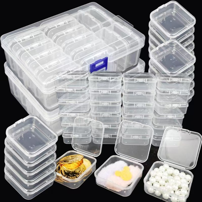 

14/30pcs 2.17inch Size, Plastic Storage Box Set, Clear Multifunctional Portable Organizer For Diy , Jewelry, , , & Accessories, 1 Large Box, Diy , Beading Storage, Beading&jewelry Making