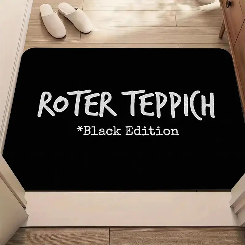 E-shop Deutsche "* Black Edition" Textmatte, Fußmatte für die Haustür, Bequeme, waschbare Bodenmatte, Innen-/Außenbereichsmatte - Geeignet für