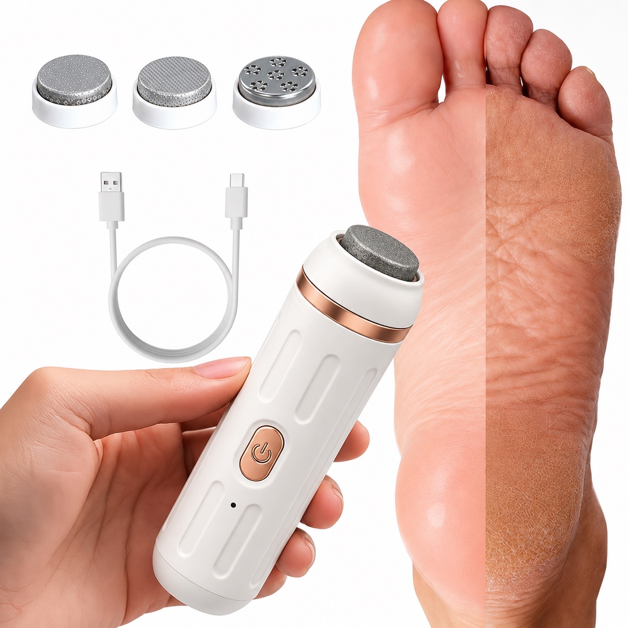 TEMU Personal Care Electronics, Electric Foot File, Automatic Remover, Portable Electric Pedicure One-button, Exfoliating Dead Skin And