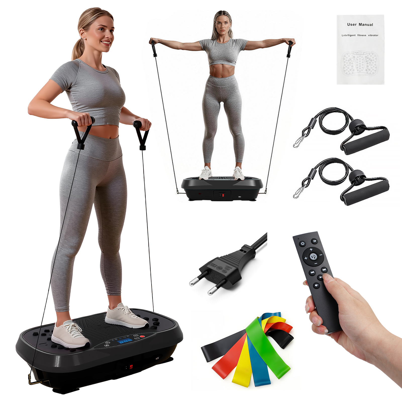Vibration Plate Exercise Machine - Whole Body Workout Vibration Fitness Platform Equipment For Weight Loss Shaping And Exercise, 10-speed Vibration Adjustment, Without Battery