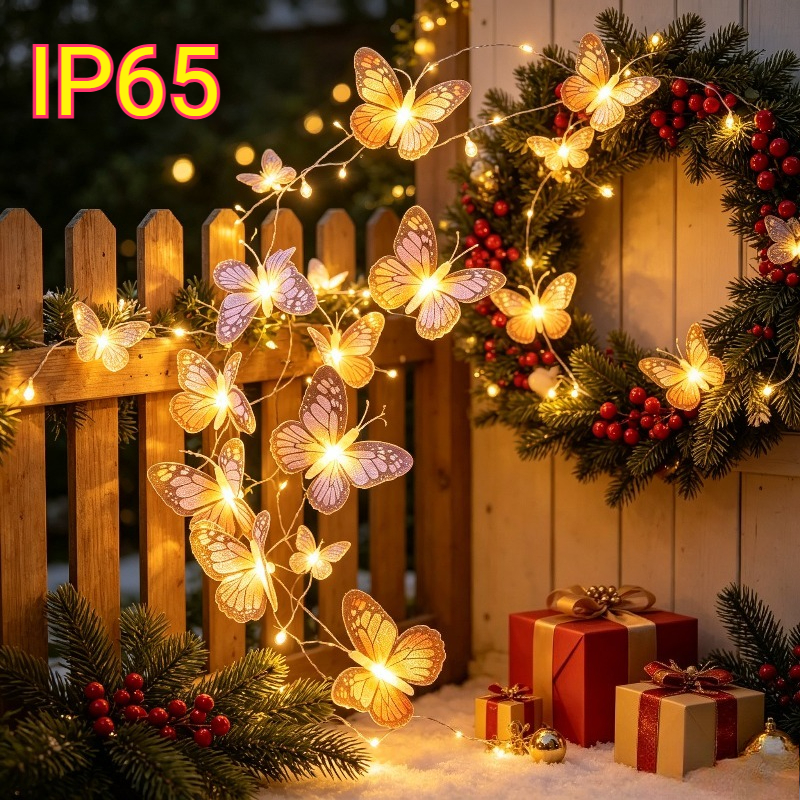 TEMU 196.85 Inches/20pcs Led Solar Christmas String Lights | Ip65 Ambiance Decoration | Outdoor Garden Yard Fence Balcony Tree Hanging Landscape