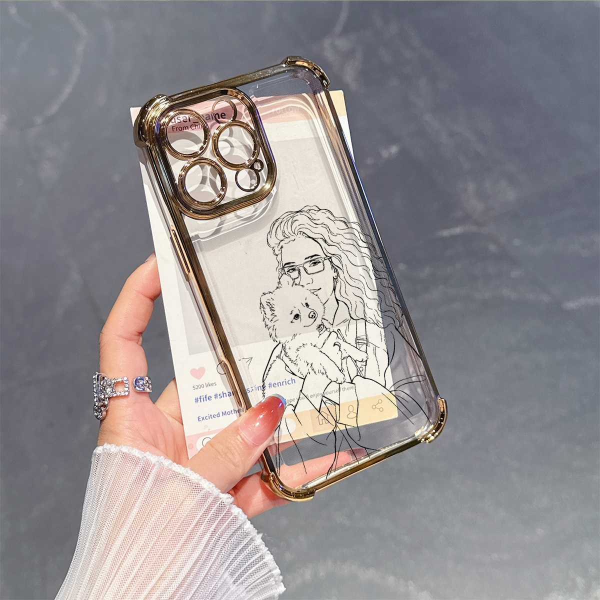 TEMU Phone Case: Custom Minimalist Line Art Phone Case, Diy Hand-, Custom Designs For Family, Pets, , , And Personal Photos. Suitable For Iphone 17