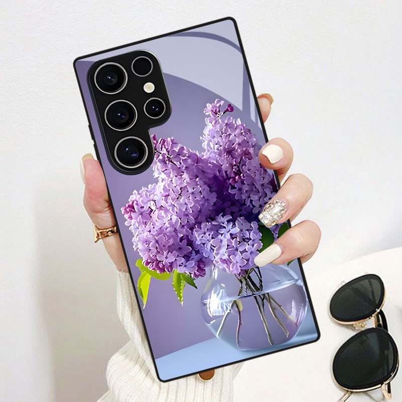 TEMU Phone Case: Purple Lilac Bouquet Pattern Phone Case Compatible With Galaxy S9+/s10/s20+/s20 Ultra/s21 5g/s21+/s22/s23 Plus/s24 Plus/s25/s25