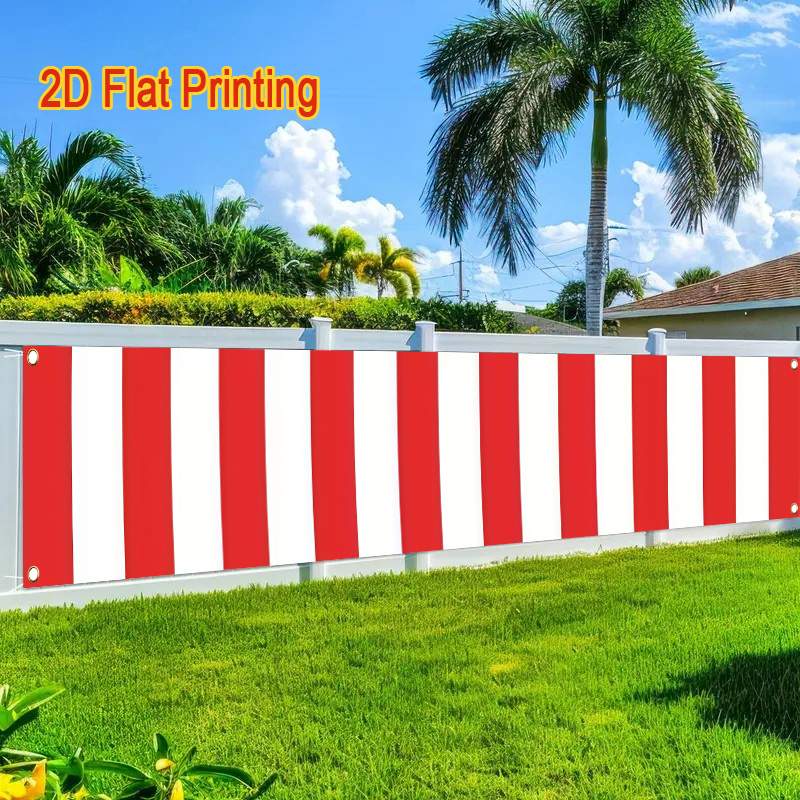 TEMU 2d Flat, 2d Flat 1pc, Carnival Fence Banner, Circus Themed Background Decoration Courtyard Banner, Outdoor Lawn And Wall Decoration, Festival