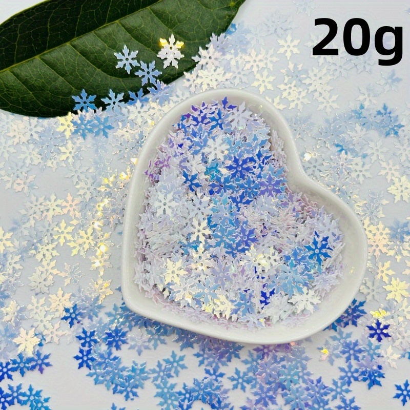 TEMU 20g Vibrant Sparkling Snowflake Decorations - Christmas & Winter Crafts, Diy Nail Art, Scrapbooking, And Festive Party Embellishments, Party