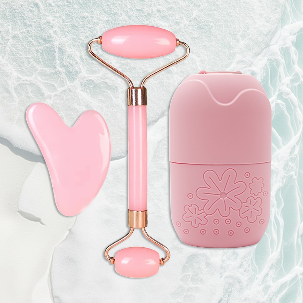 Image of Resin Gua Sha Roller Massage Set, For Facial, Neck, And Head Relaxation Massage, Ice Roller, Reusable Cooling Ice Roller For Facial Skin Care