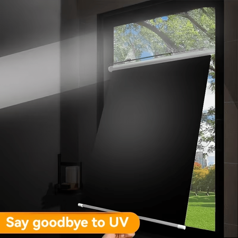 Easter Home Decor PVC Glass Partition, Window Blackout Curtain, Office Sunroom Thermal Insulation Curtain, Punch-Free Retractable Design, Suitable for Cars, Home Balcony Windows