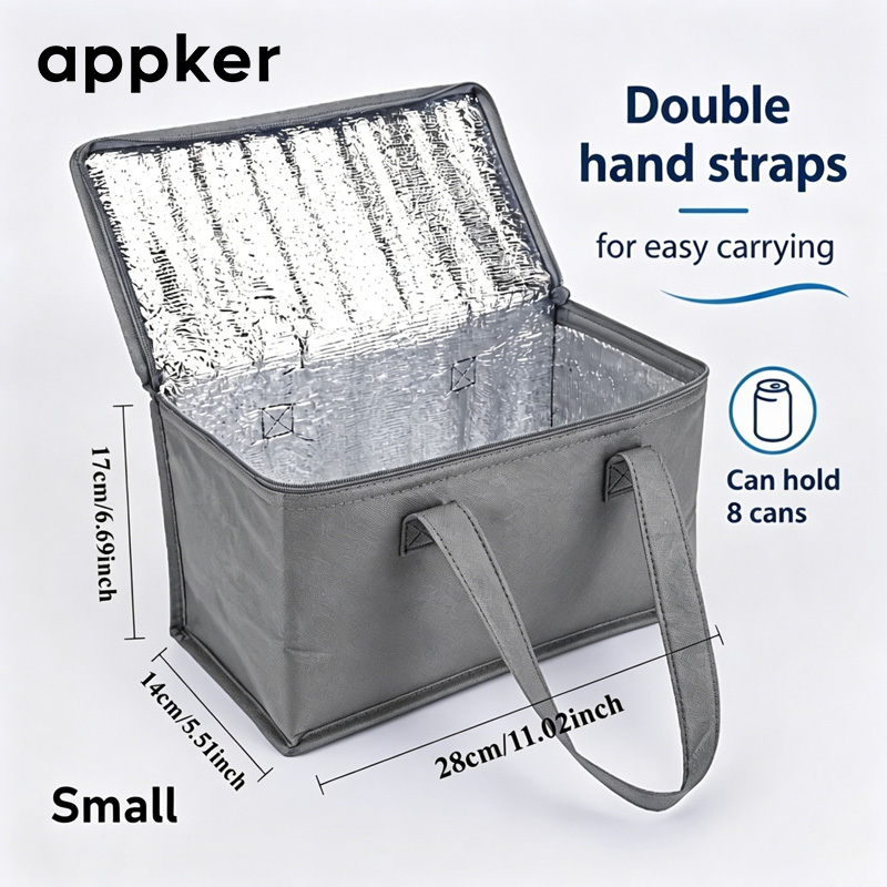Small Insulated Cooler Bag for Lunch & Drinks, Portable
