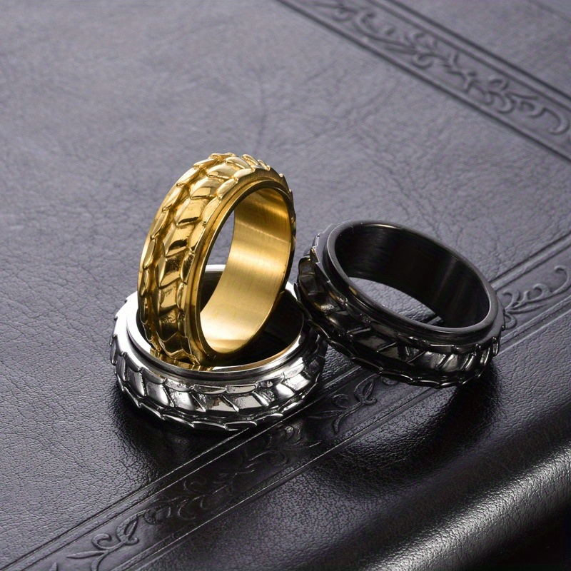   arrival: retro-inspired minimalist men s   ring in titanium stainless steel sweet-edgy style with rotating band   casual attire, halloween, or festive celebrations season-less accessory   gift, casual attire ring,   jewelry, gothic  , edgy fashion, sleek  , durable jewelry, statement ring, unisex jewelry, alternative fashion, men s jewelry, jewelry collectors, trendy men Product details 7