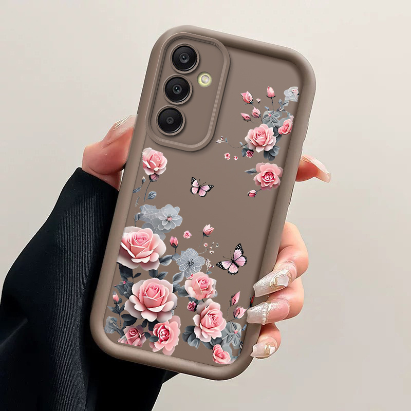 TEMU Flowers And Butterflies Phone Case For Galaxy A26 5g Anti-slip Casing Shockproof Protective Shell Soft Back Cover