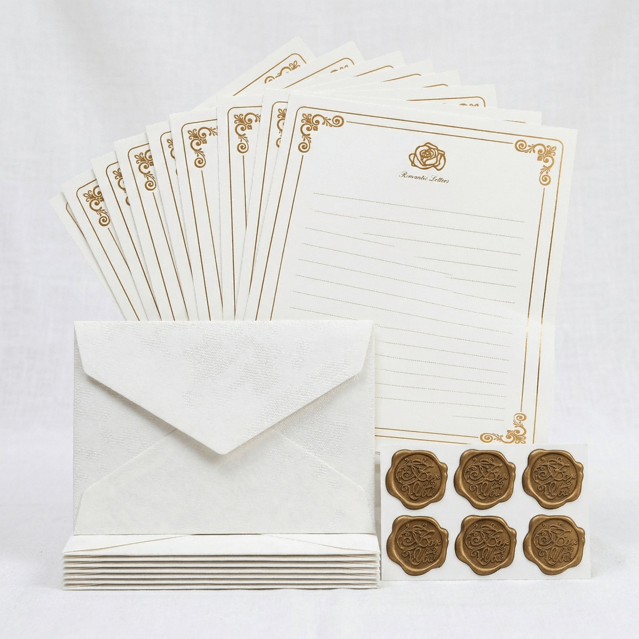 Image of 16pcs/32pcs Set, Vintage Stationery Paper & Envelope Set, Includes 3/6 Burlap Envelopes & 10/20 Sheets Of & 3/6 Wax Seals, For Invitations And Cards