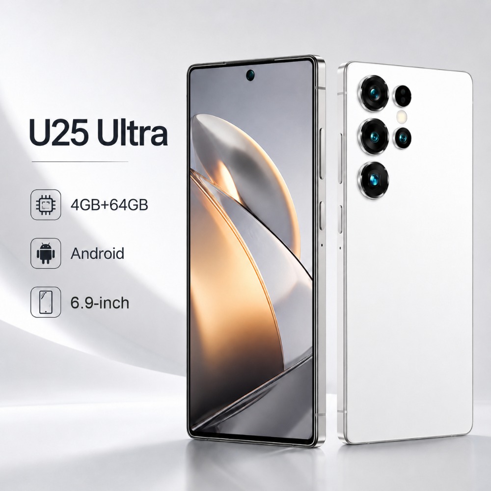 u25 ultra 6 9 inch   smartphone runs on     features hd display   with a stylus pen and supports   cards the package   headphones data cable phone case and complete set of additions Product details 3