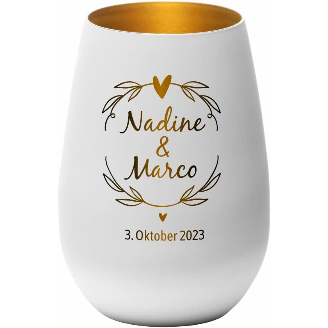 TEMU Light Holder For Wedding, Wreath 2 Names, Date Engraved, Wedding Gift For The Bride And Groom, Tea Light Holder For Wedding, Anniversary, No