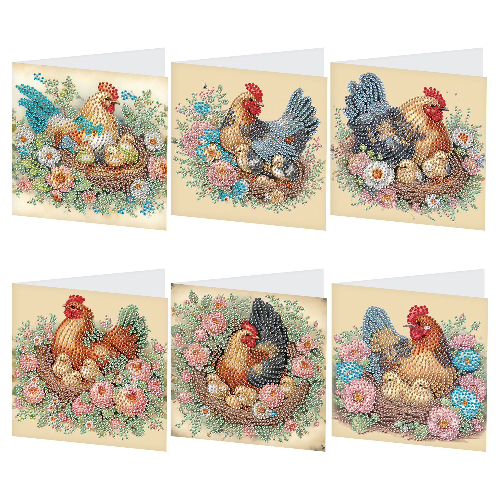 

Diy Diamond Painting Greeting Card Kit - Unique Animal Theme With Special Shaped Acrylic Diamonds, Birthdays & Holidays