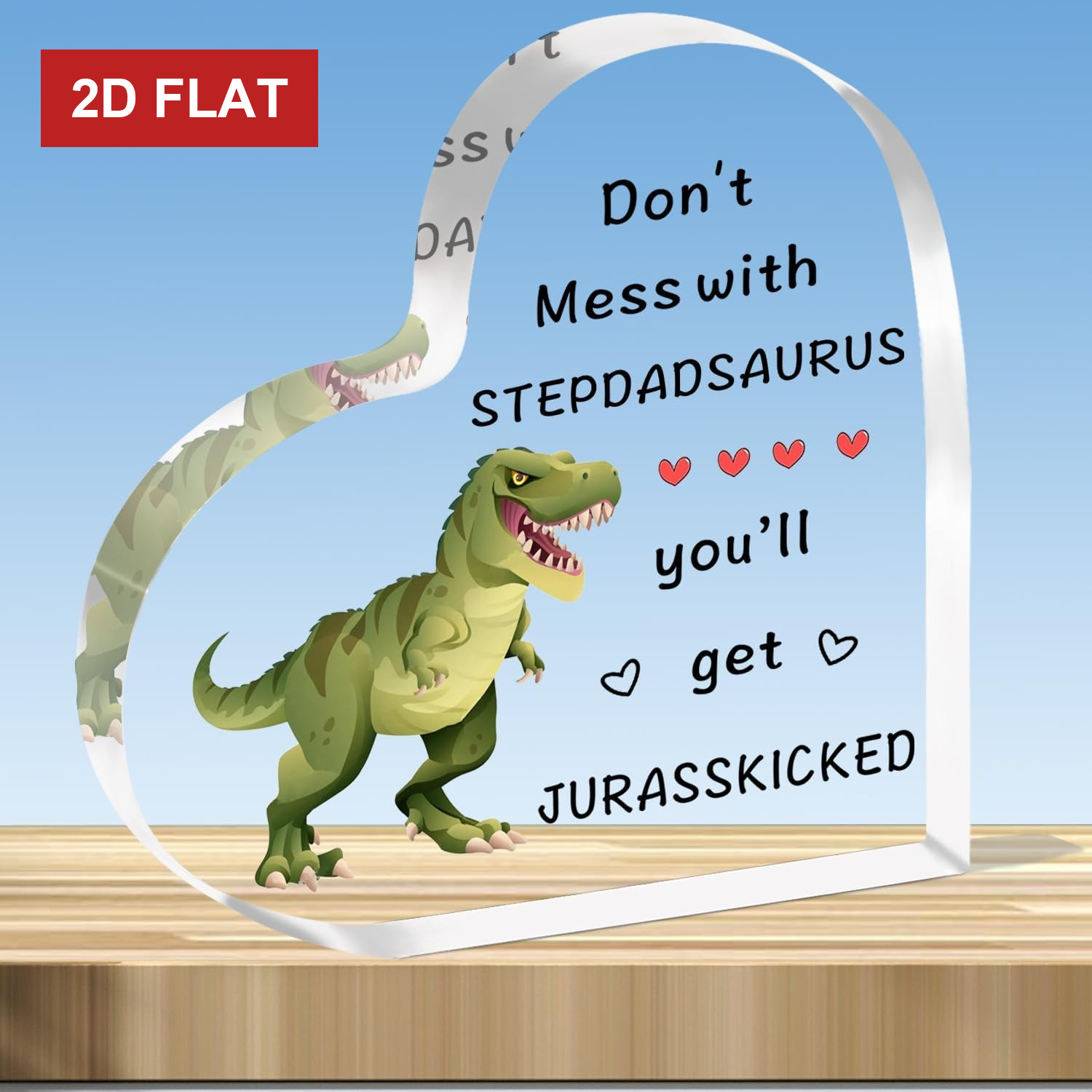 TEMU 2d Flat Humorous Gifts For Step Dads, Featuring A Glass Effect Plaque From Stepdaughter Or Stepson, Perfect For Father's Day, Christmas,