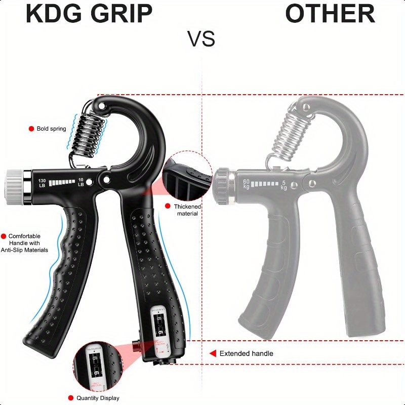 2-pack kdg adjustable hand grip strengthener - 10130 lbs  ,   for muscle building &   recovery, durable oxford fabric, portable home gym equipment for athletes, fitness enthusiasts, gym accessories, sleek exercise tool, sturdy construction Product details 2