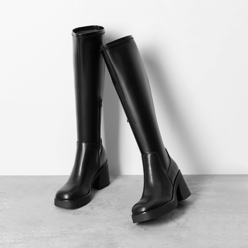 Lovee Cosee Knee High Boots For Women Square Toe Djibouti