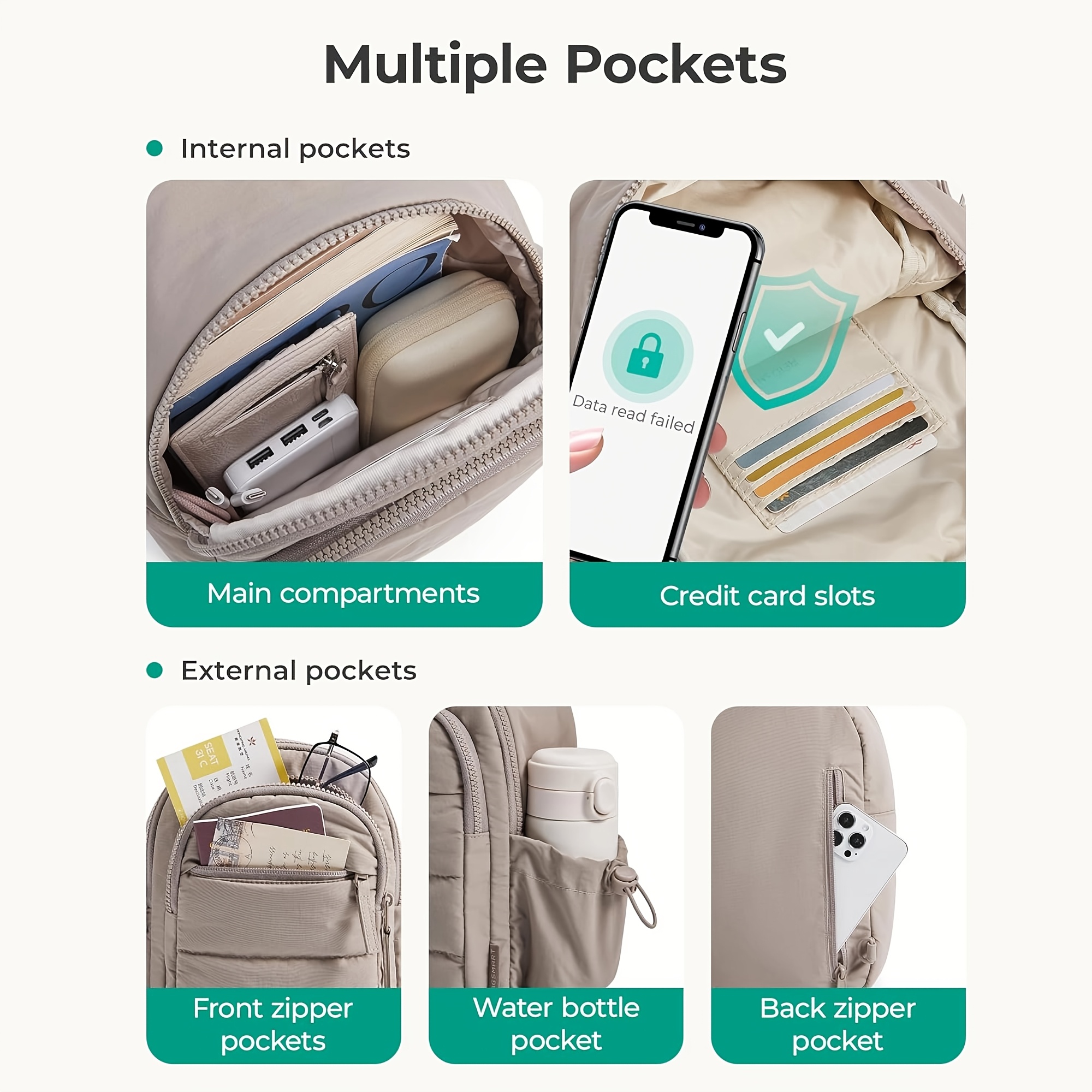 Multi-Functional Shoulder Bag Crossbody Bag with Multiple Pockets